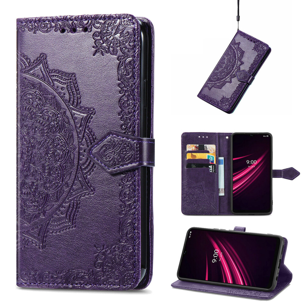 Samsung Galaxy A15 5G Wallet Case Embossed Pu Purple 908436842587