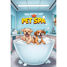 Wooden Pet Spa Day Jigsaw Puzzle 300 Pieces