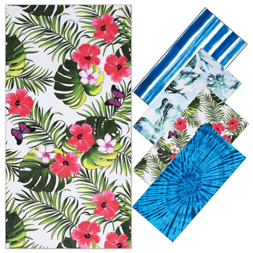 Microfiber Beach Towel Floral Print 75x150cm