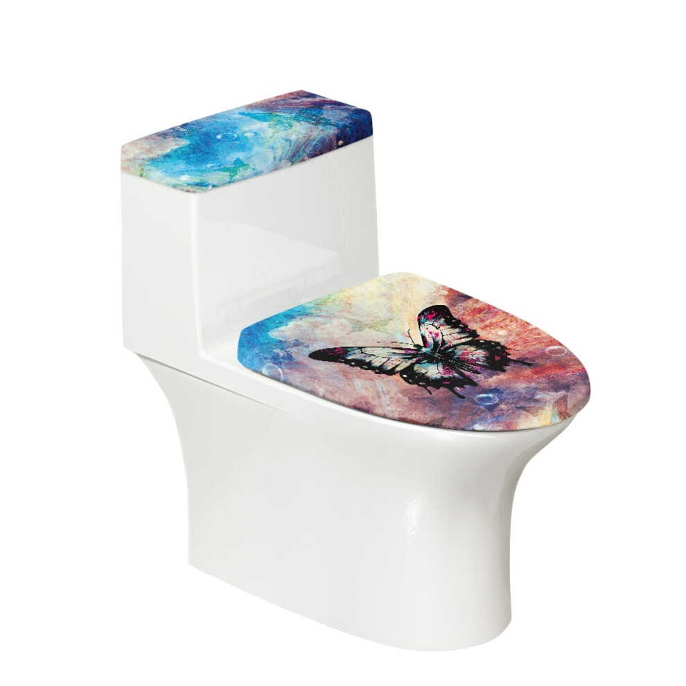 Butterfly Toilet Lid Cover Set 2 Pcs 17X21 Inches 971050800400