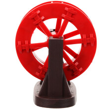 Red plastic wheel prop for fish tank and small pond