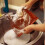 Ceramic cheese fondue pot 1 set 8