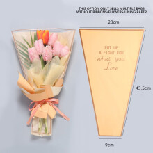 Flower Packaging Bags Gold Border Waterproof 50 pcs