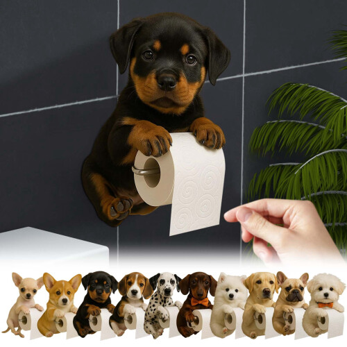 3D Printed Dog Toilet Paper Holder Wall-Mounted