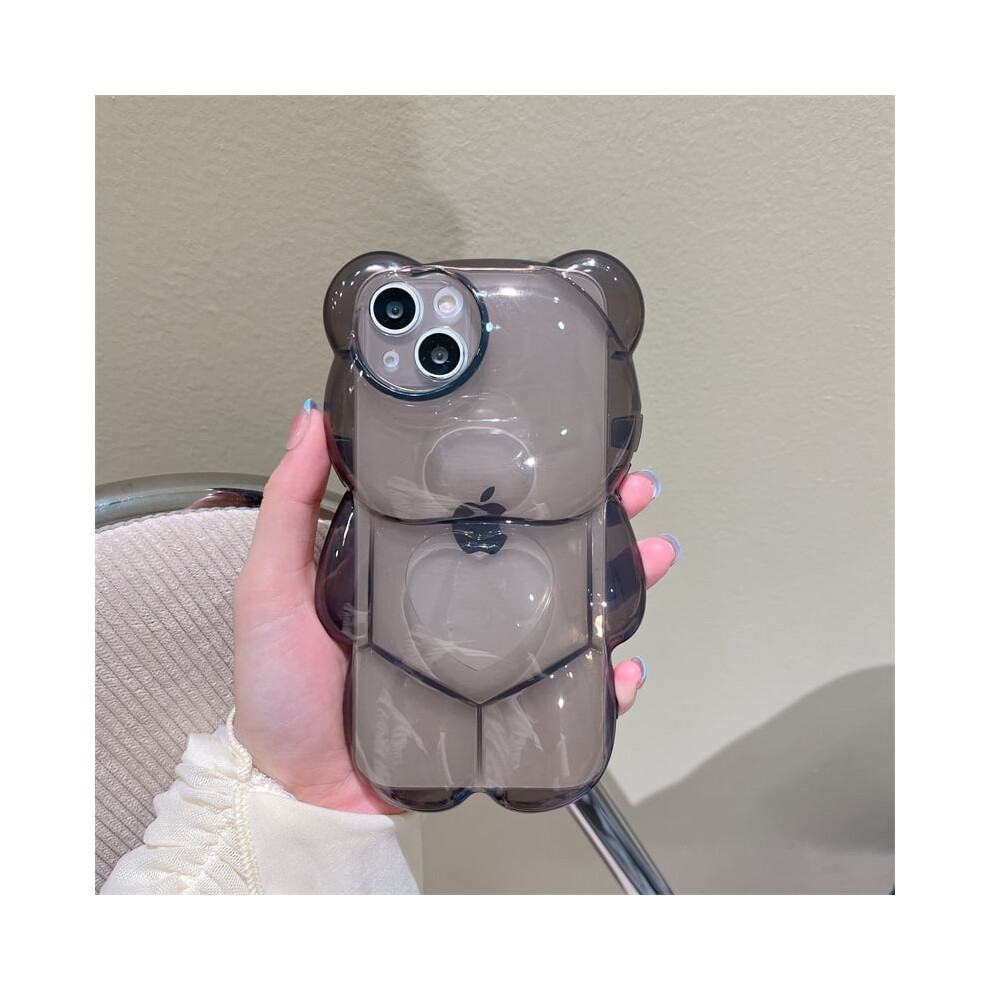 Cartoon 3D Bear Clear Phone Case For Iphone 9066521676224