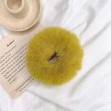 Scrunchies Faux Rabbit Fur 6 Pcs