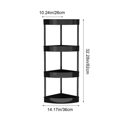 Eckablage für Toilette, verstellbar, schwarz oder weiß, 82 x 36 cm 2