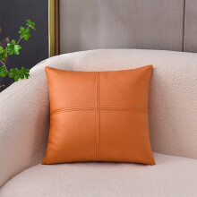 Cross Splice Faux Leather Throw Pillow 18x18 inch