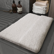 Gray Non-Slip Bath Mat, Thick Absorbent Foam + PVC Backing, Machine Washable, Compatible with Bathroom & Shower
