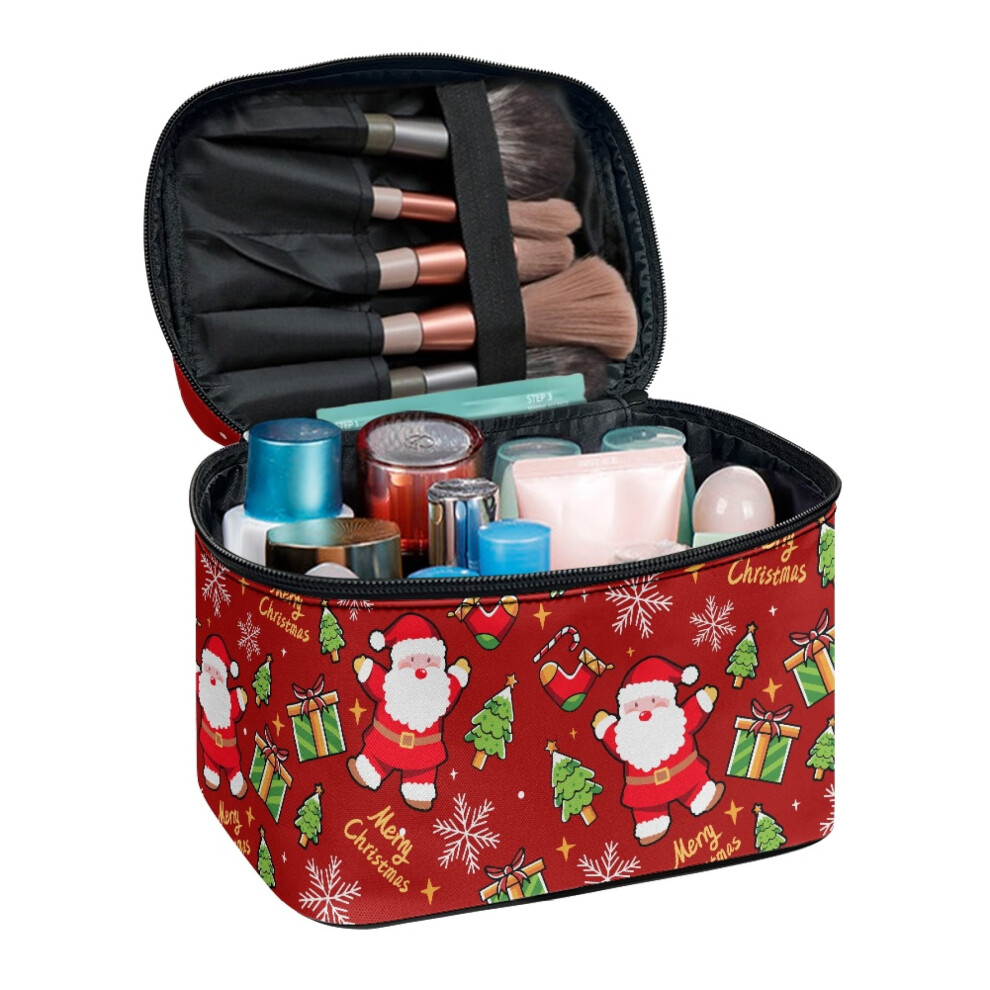 Cosmetic Bag Organizer with Brush Slots Large Capacity