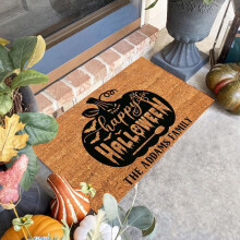 Halloween Pumpkin Area Rug White Black 19.67x31.49 in