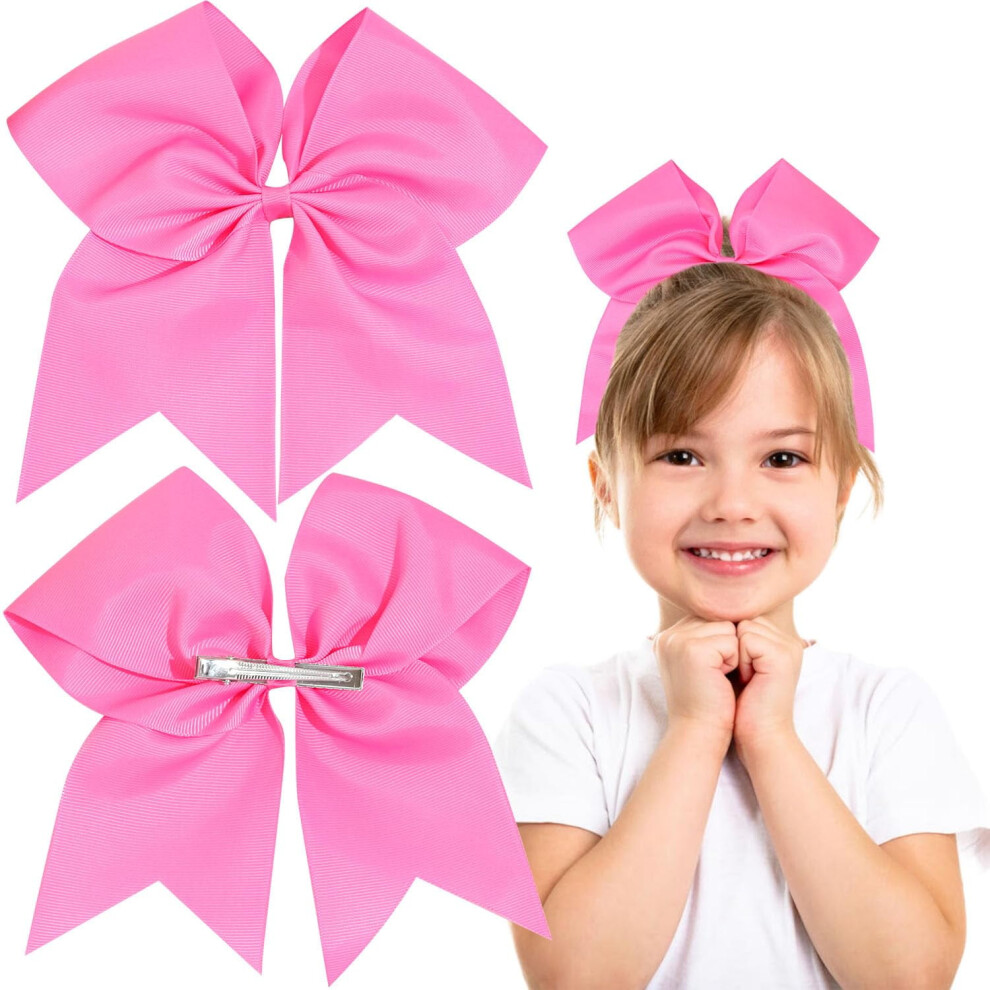 Cheer Hair Bow Alligator Clips White 2 pcs