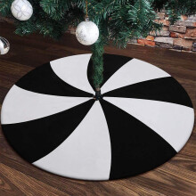 Christmas Tree Skirt 48in, White Polyester, Reusable Indoor/Office Decor, Compatible with All Trees