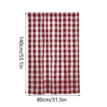 Bizhua Checkered Roman Blinds 80x140cm Red Rod Pocket