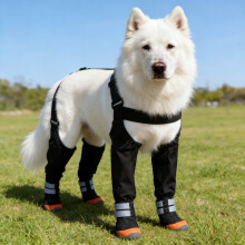 Waterproof, Windproof Dog Shoes – Fleece-Lined Warm Boots with Reflective Strips & Non-Slip Sole for Small to Large Dogs (4XL), compatible with all