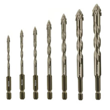 Four Blade Serrated Eccentric Drill Bits Set|High-Speed Steel|Efficiency Drilling Tools for Metal,Wood,Concrete,Masonry(7PCS-3/4/5/6/8/10/12MM)