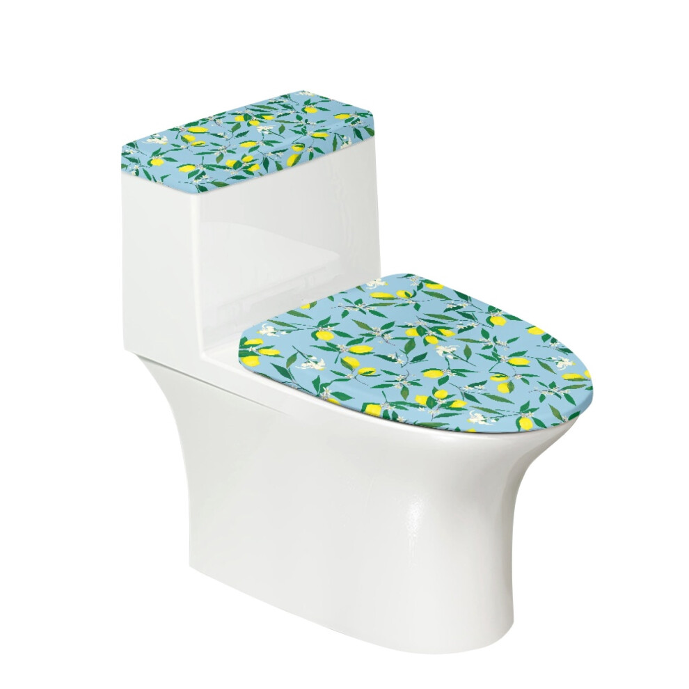 Lemon Pattern Toilet Lid Cover Universal Stretch Adjustable 939152732357