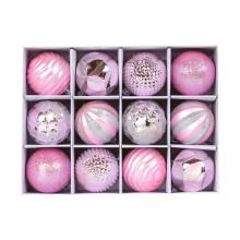 Pink Shatterproof Christmas Ball Ornaments 12 pcs 2.36 inch