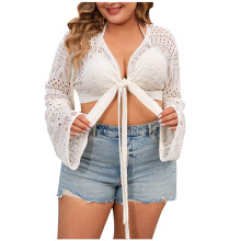 Women's Plus Size Crochet Cardigan Lightweight Hollow-Out