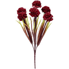 Terracotta Faux Silk Mums, 12.99", Wine – Artificial Chrysanthemums with Stems for DIY Wedding Centerpieces, Vase Fillers, Home Decor – Compatible
