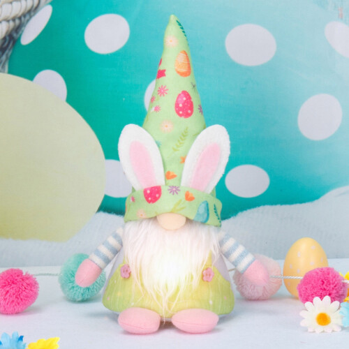 Easter gnome figurine light-up 10 inches tall