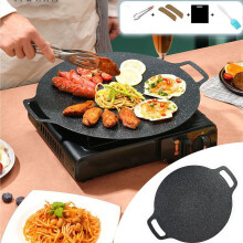 Iron Griddle Pan Non-Stick with Handles and Detachable Legs
