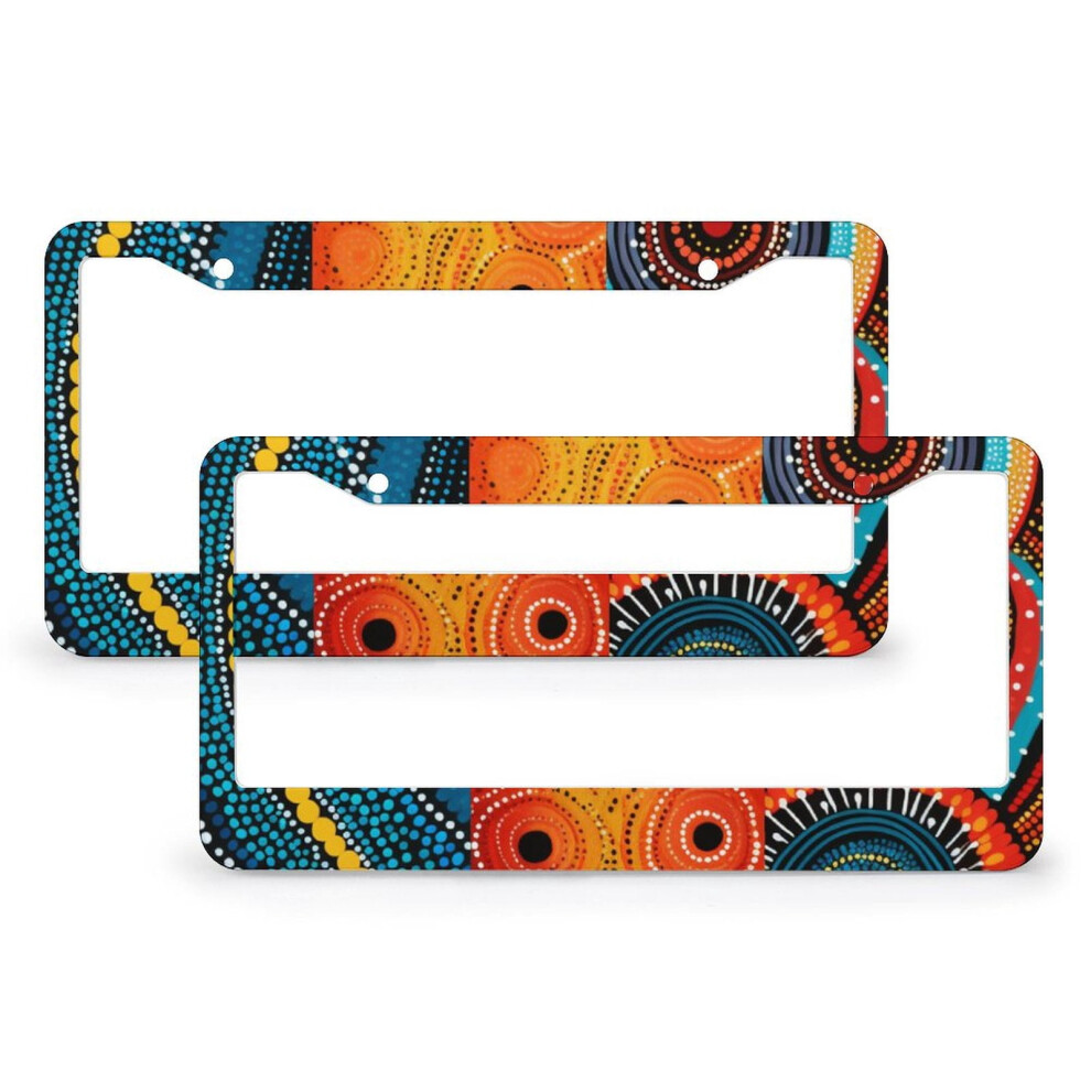 Geometric Abstract License Plate Frames Metal 2 Pcs 971050795843