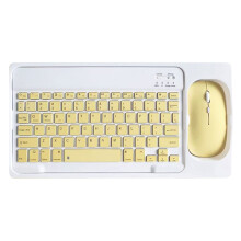 Bluetooth Keyboard and Mouse Combo Yellow Portable Mini