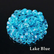 Crystal glass bicone beads lake blue 6mm (50 pcs)