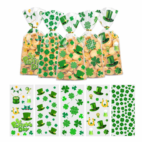 St. Patrick's Day candy bags cellophane 50-pack with 60