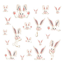 Easter window clings with bunnies and eggs, 12 pcs