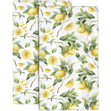 Lemon Hand Towel Set Soft Absorbent 2-Pack 14 x 28 in