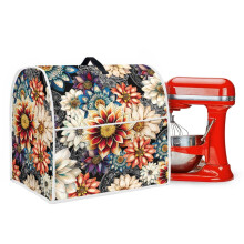Boho Mandala Flower Dust Cover for 6-8 Qt Stand Mixers – Portable, Washable, with Top Handle, Compatible with 6-8 Quart