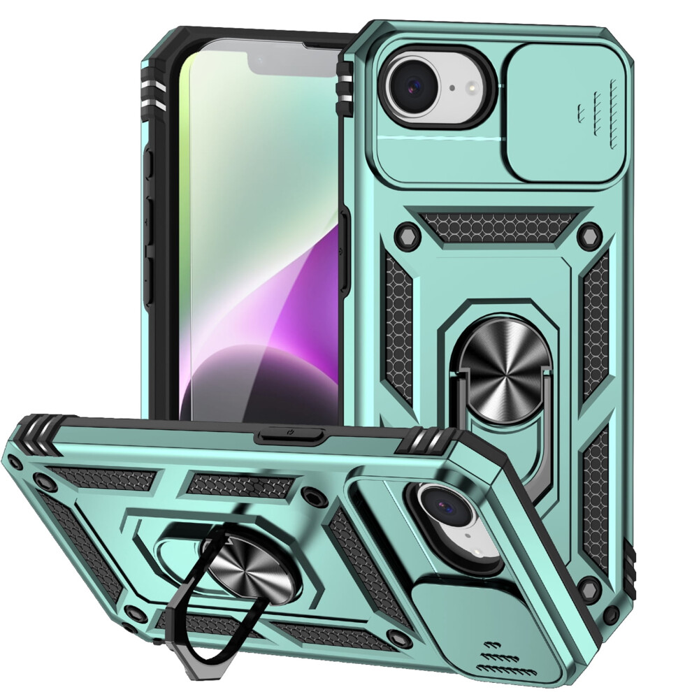 Shockproof Iphone 16E Case With Tempered Glass Dark/Green 971050810911