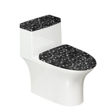 Elastic Fabric Toilet Lid Seat Cover Set – Fits All Shapes, Adjustable for 17x21", Musical Note Design