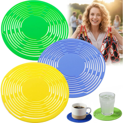 Mesh Coasters Set Heat-Resistant Non-Slip 3 pcs