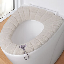 Thickened Knitted Toilet Seat Cover with Handle, Washable & Elastic, for Round/Elongated Bowls, Cold Weather Comfort, Set of 2
