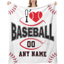 Baseball Blanket Personalized Name Blanket for Kids Adults Baseball Blankets with Name Sports ized Throw Blanket for Boys Mens Gifts(60*80inch)