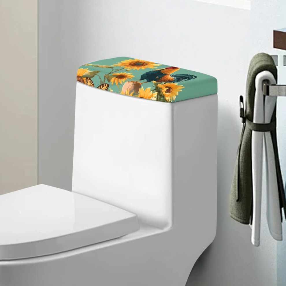 Rooster Sunflower Toilet Tank Cover Â Reusable Decorative Lid For Standard Bathroom Toilet Tanks 9485826717300