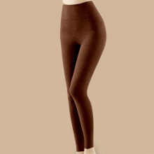 SYMOID Womens High-Waisted Coffee Leggings - Nylon Spandex Stretchy, Slim Fit, Tummy Support, All-Day Comfort, Smooth Seams,Size L