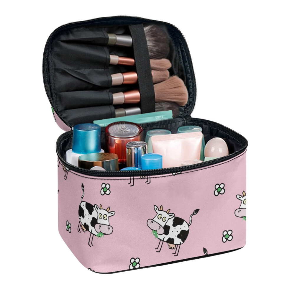 Cosmetic Bag Cow Pattern Portable Durable 8.86x6.5x5.9