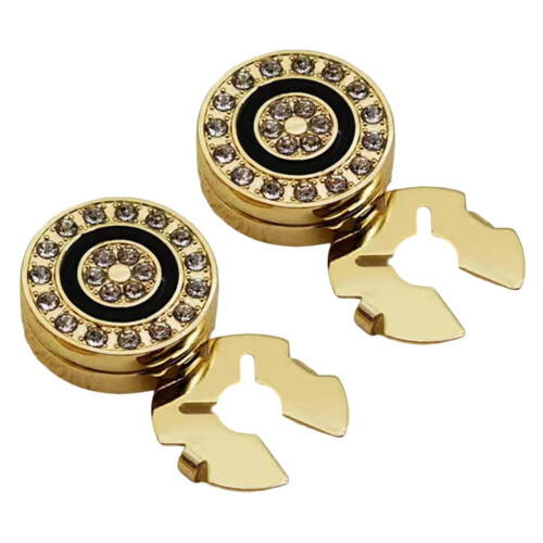 Round Rhinestone Cufflinks for Men 1 Pair
