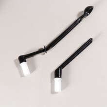 FRCOLOR 2 Pcs Angled Head Nylon Coffee Machine Cleaning Brush Cleaner Tools for Semi-automatic Espresso Coffee Maker Machine Outlet Filter