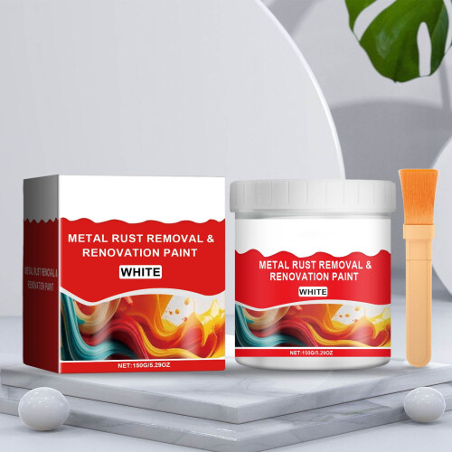 White Waterproof Rust Prevention Paint for Iron Steel 2