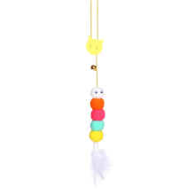 Cat Feather Teaser Wand with Retractable String for Indoor