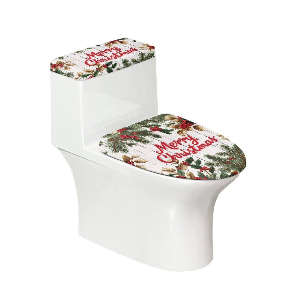 Christmas Round Toilet Lid Dust Cover With Elastic Band 2 971050458984