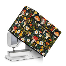 Mushroom Daisy Sewing Machine Cover with Storage Pocket – Dustproof, Compatible with Most Sewing Machines