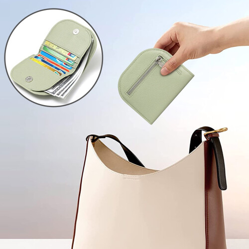 Women's Leather Zip Wallet with ID Window and Card Slots