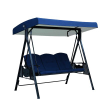 Swing Canopy Replacement Top for Outdoor Patio Swing 3 Seat 210D Thickened Waterproof Seat Cover without Stand (BU1 Canopy&Seat Cover)