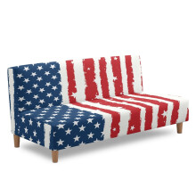 American Flag Printed Stretch Futon Couch Cover, Dustproof & Non-Slip Slipcover Compatible with Sofa Beds